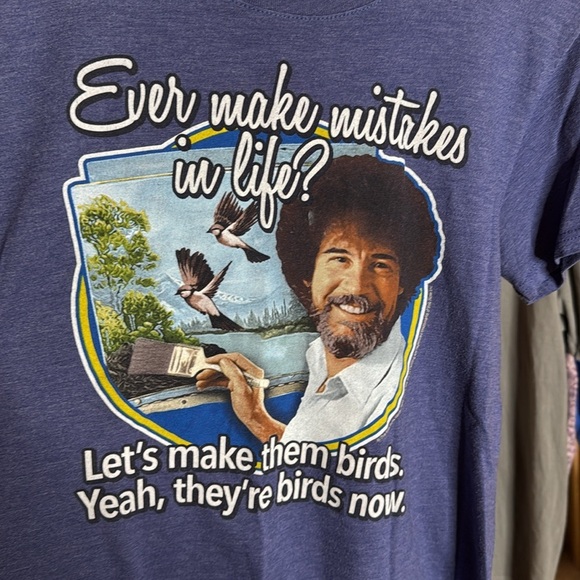 Bob Ross The Joy of Painting Blue Tee Size Large - Picture 3 of 5